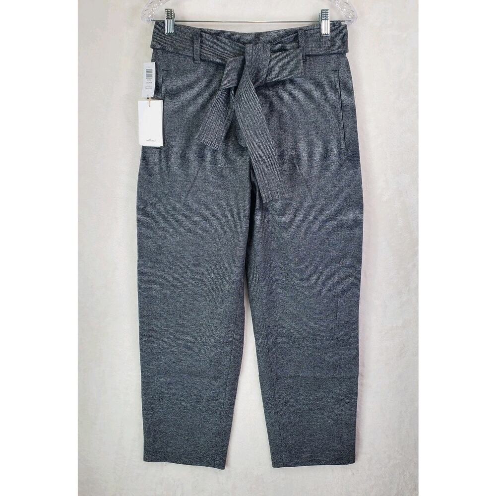 Aritzia Wilfred Jallade Grey Cashmere Wool Blend Tweed Pants 10 High Rise Ankle - Picture 4 of 14